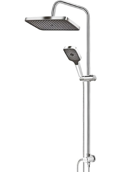 Regnum Duş Seti Tam Takım Beyaz Krom Lüks Yağmurlama Fonksiyonlu Başlıklı Sistemi Tek Fonksiyon