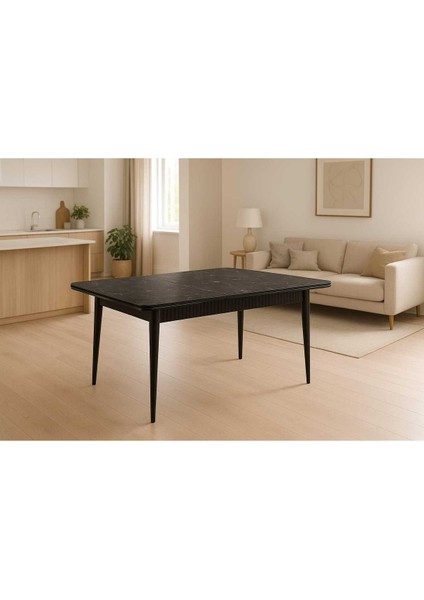 Açılır Kapanır Mutfak Masası Mdf Tablalı Gürgen Ayaklı Yemek Masası – 80×130 / 80×170 cm