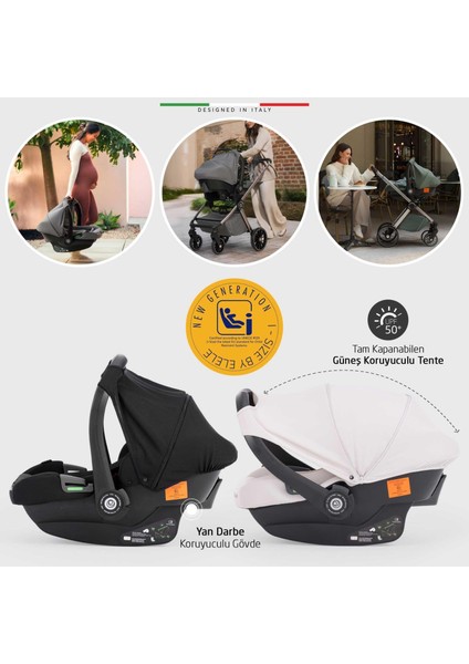 Milazzo Premium Travel Sistem Bebek Arabası Siyah