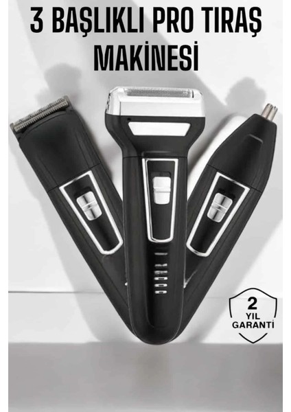 3 Başlıklı Profesyonel Tıraş Makinesi