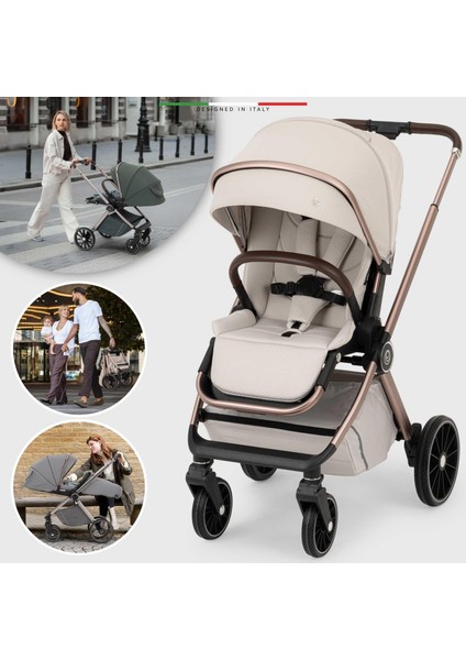 Milazzo Premium Çift Yönlü Bebek Arabası Bej
