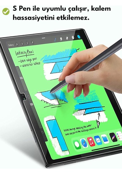 Samsung Galaxy Tab A9+ Plus 11 Inç Tablet Kırılmaz Ekran Koruyucu Şeffaf Cam Tam Uyumlu modelleri