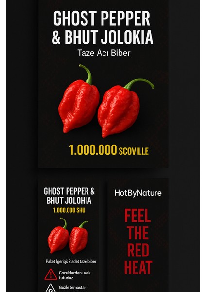 Ghost Pepper & Bhut Jolokia / 1 Milyon Scoville - Gerçek Taze Acı Biber