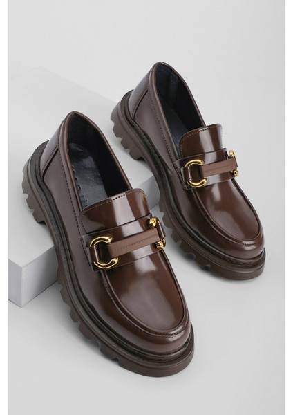 Kadın Loafer Yüksek Taban Tokalı Günlük Ayakkabı Kinles