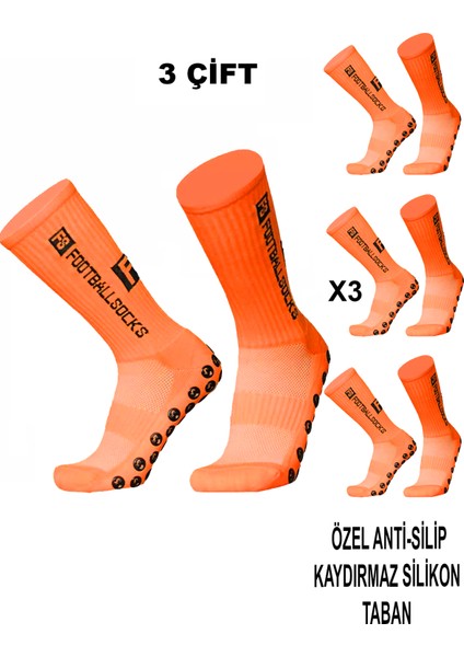 3 Çift Kaydırmaz Silikon Tabanlı Futbol Çorabı Kauçuk Havlu Taban Dikişsiz Maç Sporcu Tozluk Konç