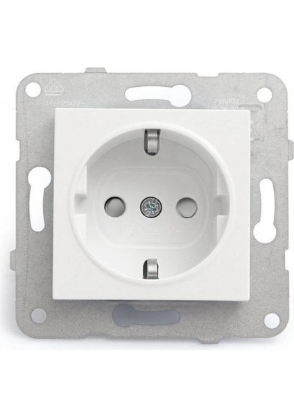 Beyaz Topraklı Karen Çerçeveli Priz 1 Adet modelleri