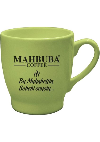 Seramik Fıstık Yeşili Şık Kahve Ve Çay Fincanı Kupası 200 mL
