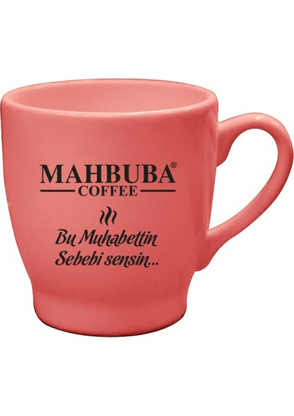 Seramik Pembe Şık Kahve Ve Çay Fincanı Kupası 200 mL