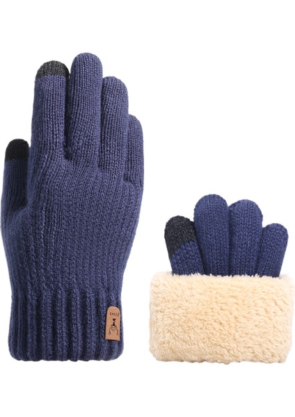 Kadın Isıtmalı, Soğuktan Koruyan, Dış Mekan Bisikleti Için Ikili Yünlü, Kalınlaştırılmış Dokunmatik Ekran Eldiveni (Yurt Dışından)