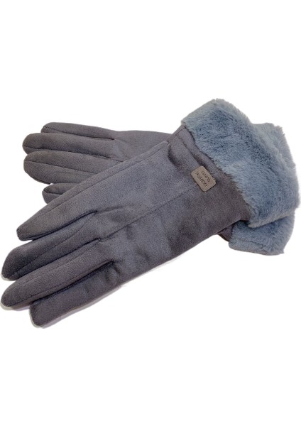 Kadın Dokunmatik Ekstra Kürk Isıtmalı Nubuk Eldiven (Yurt Dışından)