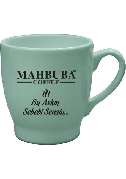 Seramik Su Yeşili Şık Kahve Ve Çay Fincanı Kupası 200 mL