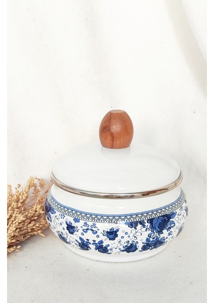 Mavi Rüya Emaye Şekerlik 12 cm çap Dekoratif Şekerlik