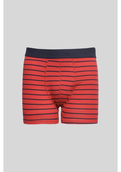 Erkek Lacivert-kırmızı 3'lü Pamuklu Esnek Boxer Paketi modelleri