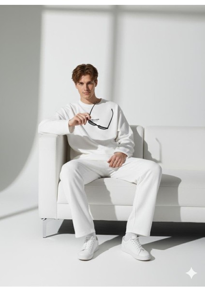 Unisex Bisiklet Yaka Baskılı Cepli Uzun Kol 2'li Takım modelleri