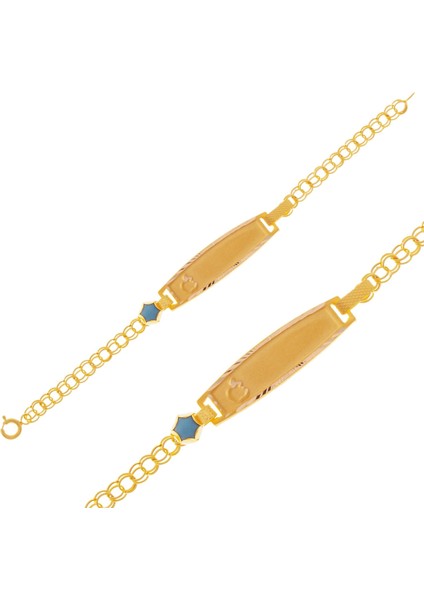 Isim Yazılabilir Çocuk Bileklik 14 Ayar Altın