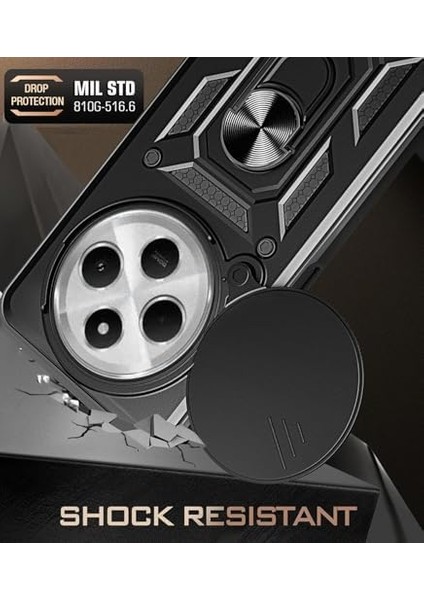 14C Uyumlu Kılıf - 2 Adet Ekran Koruyucu Dahil, Siyah | Tank Düzey Koruma | Mıknatıslı Stand | Kamera Lens Koruması | Araç Içi Mıknatıslı Tutucu ile Uyumlu fiyatları