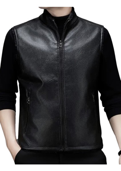 Suni Deri Içi Kürklü Hakim Yaka Yelek fiyatları