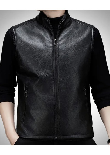 Suni Deri Içi Kürklü Hakim Yaka Yelek fırsatları