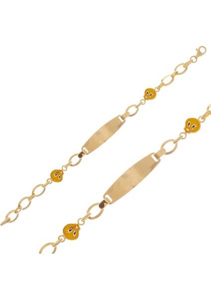 Isim Yazılabilir Çocuk Bileklik 14 Ayar Altın