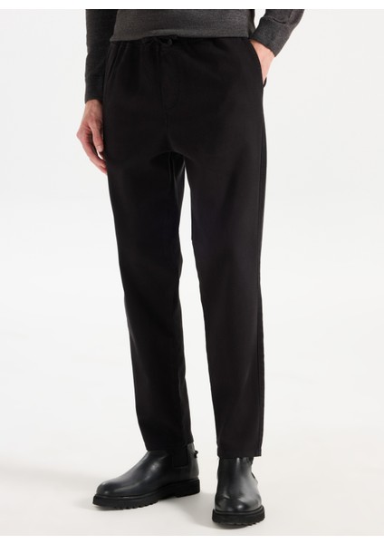 Normal Bel Düz Paça Jogger Siyah Erkek Pantolon MML5WM-PNT2207 modelleri