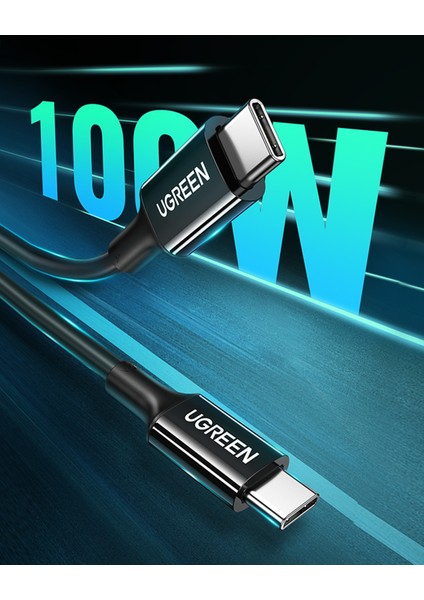 USB-C 100W 5A QC PD Hızlı Şarj Kablosu, 1 Metre, Siyah, 80371 fırsatları