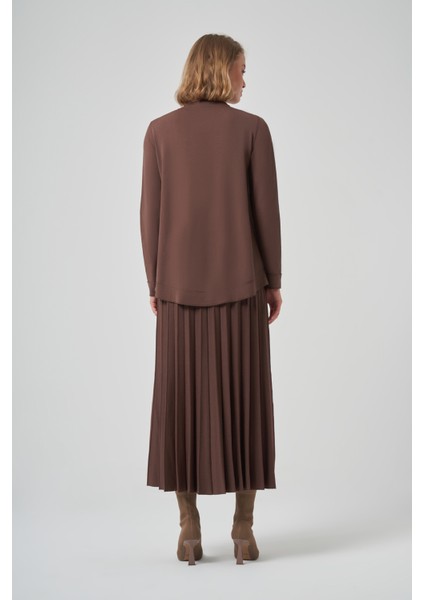 Taş Işleme Detay Triko Takım 1351 Kahverengi modelleri