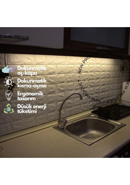 Dokunmatik 120CM Gün Işık Tak Çalıştır LED Işık Mutfak, Dolap, Tezgah Altı, Duvar Dekoratif Gece Lamba fiyatları