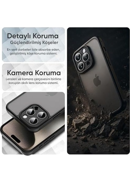 11 Pro ile Uyumlu Mattcover Serisi Arkası Mat Polikarbonat Kenarları Silikon ve Köşeleri Güçlendirilmiş Kamera Korumalı Ince Silikon Kılıf (Düz, 11 Pro) modelleri
