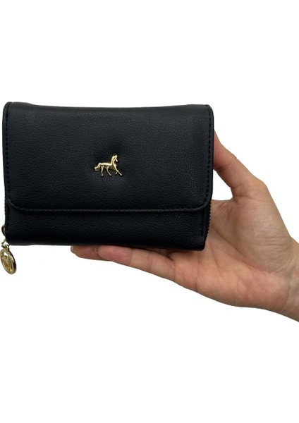 Siyah Deri Kadın Cüzdan Gold Detaylı fiyatları