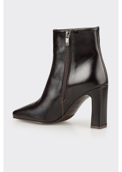 Kahve Deri Kadın Yüksek Topuk Bot modelleri