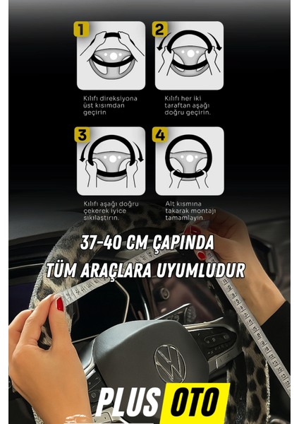 Kadınlara Özel Leopar Desen Daimond Taşlı Geçmeli Direksiyon Kılıfı Kolay Kullanım modelleri