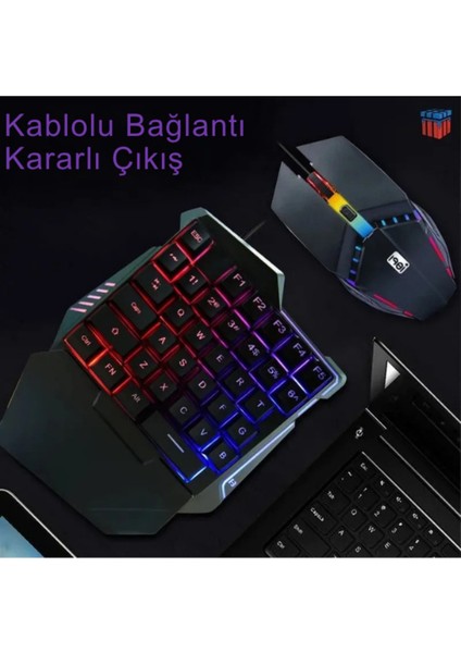 G506 Tek Elle Kullanılabilen USB Oyun Klavyesi ve Faresi modelleri