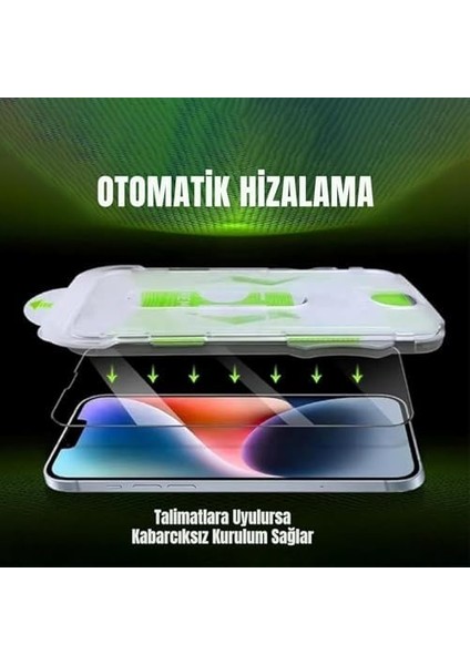 Ile Uyumlu Hayalet Ekran Hizalama Aparatlı ve Takılırken Cam Altında Toz Bırakmaz Darbelere Karşı Ekstra Güçlü Ekran Koruyucu Cam (17) modelleri