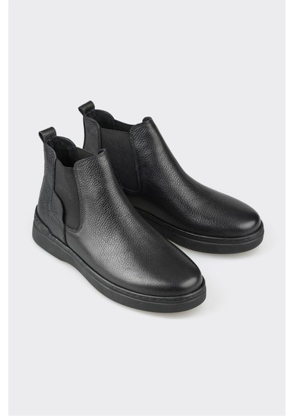 Siyah Deri Erkek Günlük Bot fiyatları