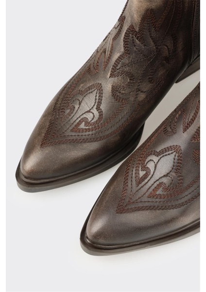 Vizon Deri Kadın Western Bot fırsatları