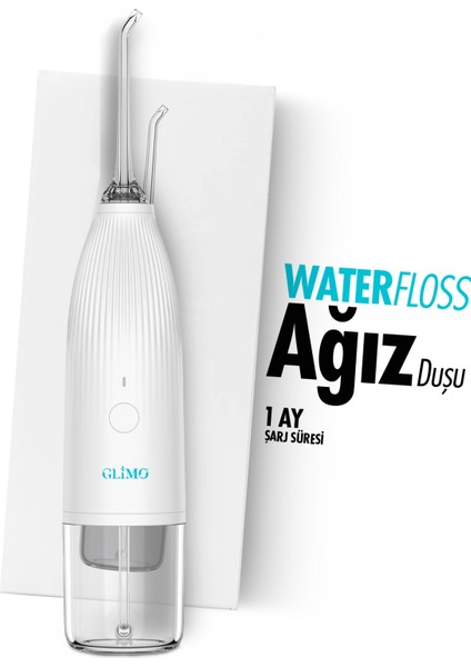 Ağız Duşu | Derin Diş Arası Temizlik, Diş Eti Masajı & Plak Karşıtı | Taşınabilir Water Floss Cihazı Beyaz
