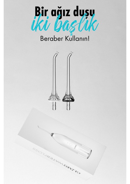 Ağız Duşu | Derin Diş Arası Temizlik, Diş Eti Masajı & Plak Karşıtı | Taşınabilir Water Floss Cihazı Beyaz modelleri