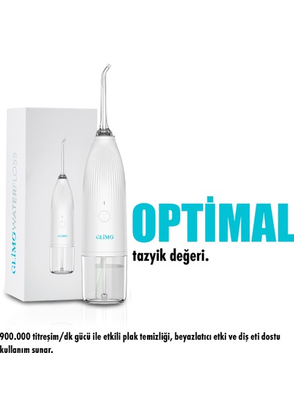 Ağız Duşu | Derin Diş Arası Temizlik, Diş Eti Masajı & Plak Karşıtı | Taşınabilir Water Floss Cihazı Beyaz fırsatları