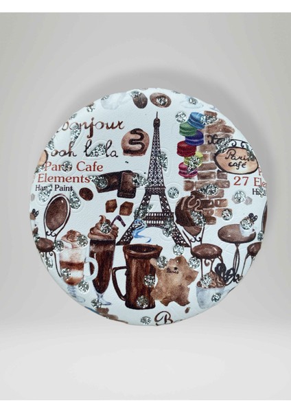 Işıltılı Karışık Desenli Çift Taraflı Yuvarlak Cep Çanta Makyaj El Aynası 7cm Çap (Kod:31)