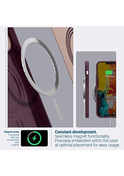 14 Plus ile Uyumlu Kılıf Pop Mag Magsafe Özellikli Burgundy Bean - ACS04939