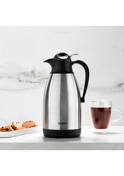 Kitchen House 2 Litre Çift Katmanlı Paslanmaz Çelik Termos – Uzun Süreli Isı Koruma, Inox Vakumlu Termos, Ev ve Ofis Kullanımına Uygun