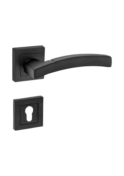 Balmondi Kol Kare Rozetli Siyah Yale Kapı Kolu