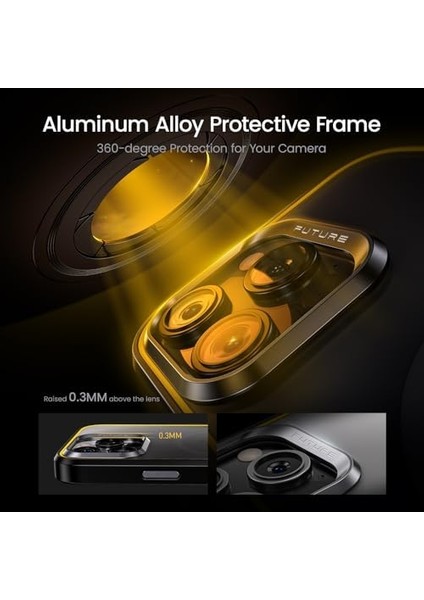 16 Pro Max Kılıf Magsafe ile Uyumlu, Askeri Sınıf Düşme Koruması, Ince, Manyetik Darbeye Dayanıklı Telefon Kılıfı, 16,9 cm 16 Pro Max Için, Siyah