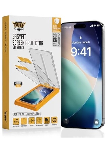 Labs 5d Glass Easyfit 2 Adet Kolay Uygulama Aparatlı Ekran Koruyucu Temperli Şeffaf Cam (17 / 17 Pro/ 16 Pro)