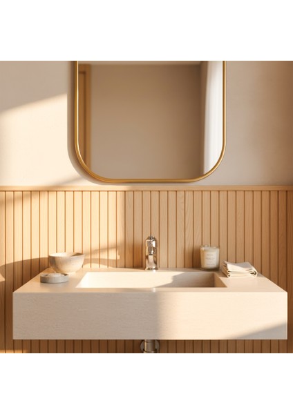 Banora Liza, Krom Küçük Lavabo Bataryası, Paslanmaz Pirinç Gövde, Su Tasarruflu Perlatörlü Musluk