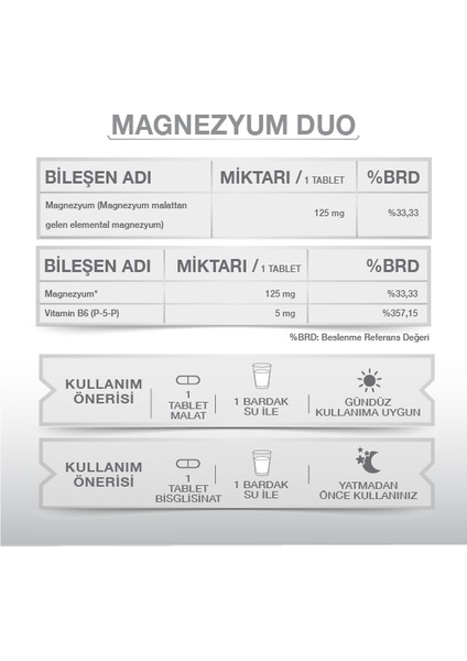 Magnesıum Plus Duo 60 Tablet modelleri