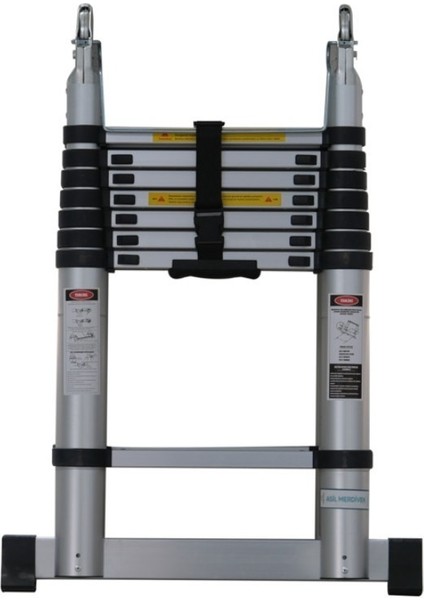 ÇİFT TARAFLI TELESKOPİK MERDİVEN 2.2 M - 7+7 BASAMAK