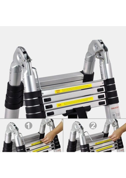ÇİFT TARAFLI TELESKOPİK MERDİVEN 2.2 M - 7+7 BASAMAK