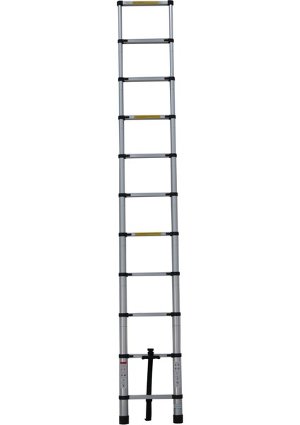 Elmas Serisi - 2.6 M 9 Basamaklı Tek Taraflı Teleskopik Alüminyum Merdiven | EN131