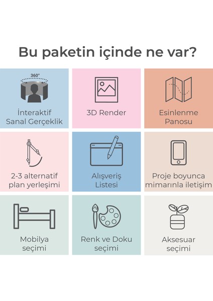 2+1 Ev Dekorasyonu Tasarım Paketi fiyatları
